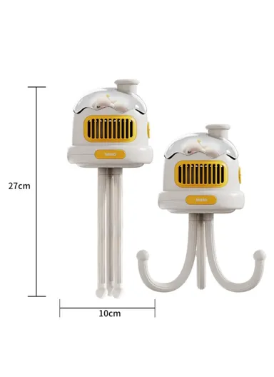 Stroller Cooling Fan Flexible Tripod Clip-on Silent Fan Handheld Personal Fan for Dormitory - Pink