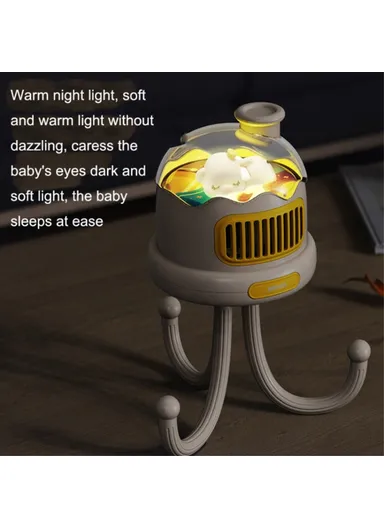 Stroller Cooling Fan Flexible Tripod Clip-on Silent Fan Handheld Personal Fan for Dormitory - Pink