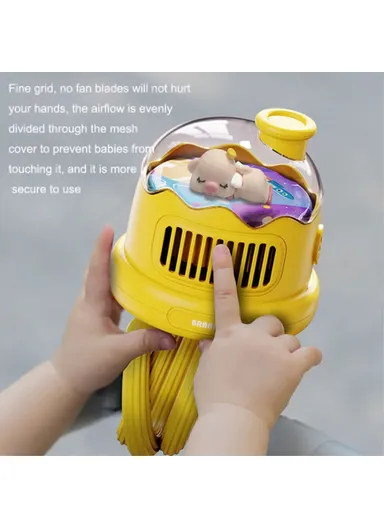 Stroller Cooling Fan Flexible Tripod Clip-on Silent Fan Handheld Personal Fan for Dormitory - Pink