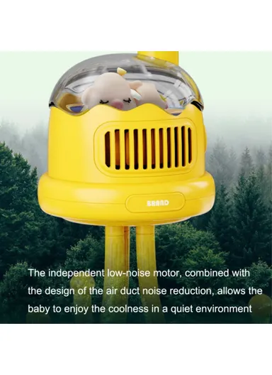 Stroller Cooling Fan Flexible Tripod Clip-on Silent Fan Handheld Personal Fan for Dormitory - White