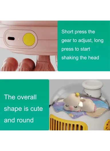 Stroller Cooling Fan Flexible Tripod Clip-on Silent Fan Handheld Personal Fan for Dormitory - White