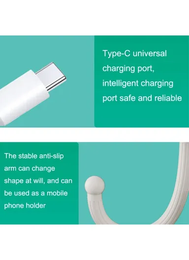 Stroller Cooling Fan Flexible Tripod Clip-on Silent Fan Handheld Personal Fan for Dormitory - White