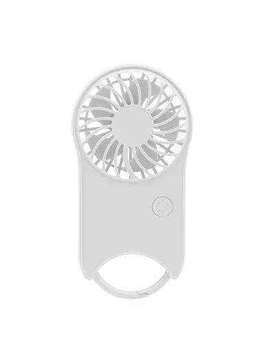 Mini Handheld Fan 3 Wind Speed Outdoor Summer Cooling Fan with Hanging Buckle F12 - White