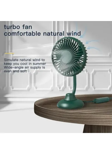 Car Interior Mute Fan USB Powered 3 Wind Speeds Adjustable Automotive Cooling Fan F502 - Green