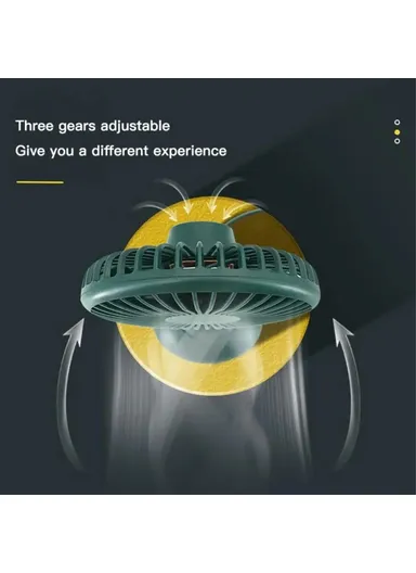 Car Interior Mute Fan USB Powered 3 Wind Speeds Adjustable Automotive Cooling Fan F502 - Green