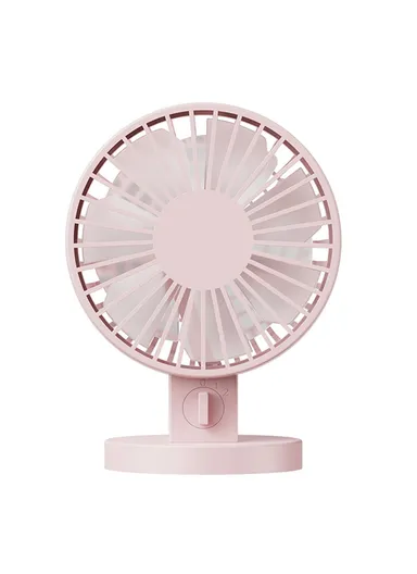 USB Mini Desktop Fan Summer, Double Blade Angle Adjustable Cooling Fan WT8019 (L10 x W7.5 x H13.5)cm - Pink