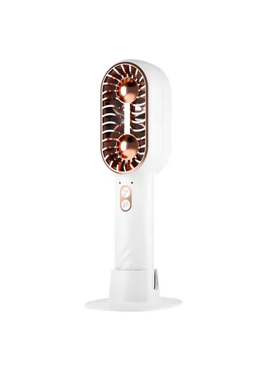 Mini Desktop Fan Three Gears Dual Blade Portable Handheld Fan, Standard Version F53 - White