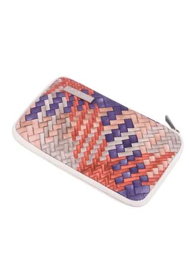 Woven Texture PU Leather Digital Accessories Storage Bag Earphone Power Bank Charger Carrying Case G5-S21 (W20 x D3 x H12)cm