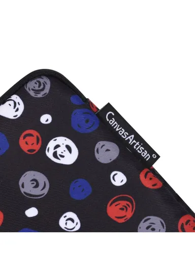 Circle Printing Pattern Digital Accessories Zipper Storage Case Phone Pouch Power Bank Mouse Carrying Bag H13-S21 (L20 x W12 x H3)cm - Black