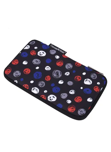 Circle Printing Pattern Digital Accessories Zipper Storage Case Phone Pouch Power Bank Mouse Carrying Bag H13-S21 (L20 x W12 x H3)cm - Black