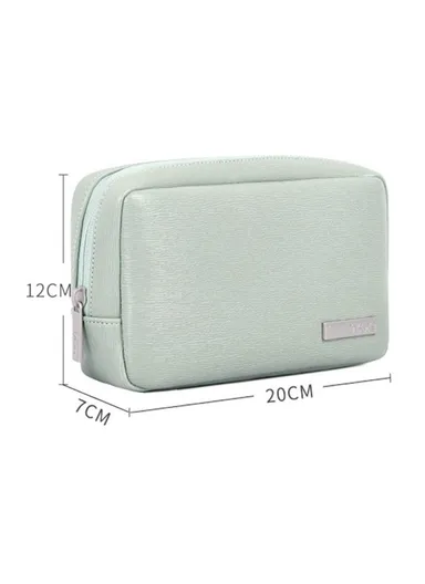 PU Leather Storage Bag Case, Digital Accessories Power Bank Charger Phone Pouch Bag Organizer L6-S11 (W20 x D7 x H12)cm