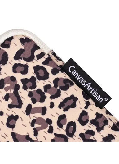 Fashionable Leopard Pattern Digital Accessories Zipper Storage Case Phone Power Bank Mouse Carrying Bag H31-S21 (L20 x W12 x H3)cm - Light Pink