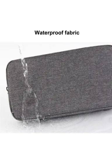 Large Size Digital Accessories Carrying Zipper Bag, Water Resistant Data Cable Power Bank Phone Storage Bag QY-A011 (W23 x D5.5 x H12)cm - Pink