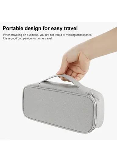 Digital Accessories Storage Bag, U Disk Power Bank Data Cable Storage Bag (W25 x D12 x H6.5)cm - Pink / L