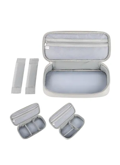 Digital Accessories Storage Bag, U Disk Power Bank Data Cable Storage Bag (W25 x D12 x H6.5)cm - Pink / L