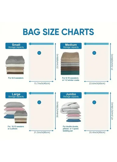 Clothes Pillows Bedding Vacuum Storage Bag Space Saving Vacuum Sealing Bag (L60 x W40)cm - S