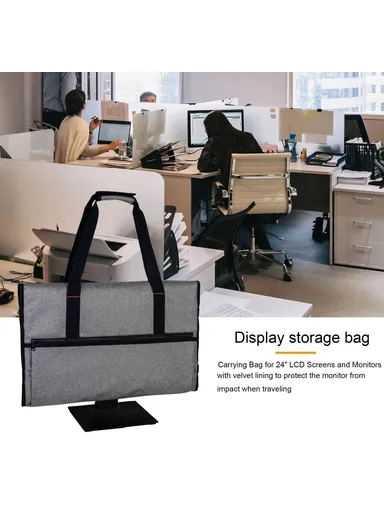 24" LCD Screens and Monitors Protective Monitor Bag with Velvet Lining Travel Carrying Case (W72 x H54)cm - Grey