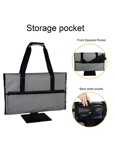 24" LCD Screens and Monitors Protective Monitor Bag with Velvet Lining Travel Carrying Case (W72 x H54)cm - Grey