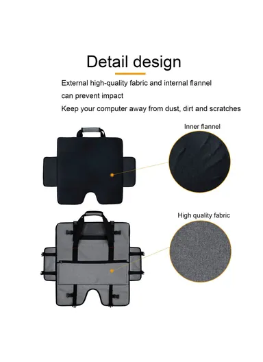 24" LCD Screens and Monitors Protective Monitor Bag with Velvet Lining Travel Carrying Case (W72 x H54)cm - Grey