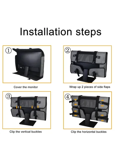 24" LCD Screens and Monitors Protective Monitor Bag with Velvet Lining Travel Carrying Case (W72 x H54)cm - Black