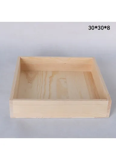 Multi-Purpose Wooden Organizer Box Desktop Storage Container (L30 x W30 x H8)cm