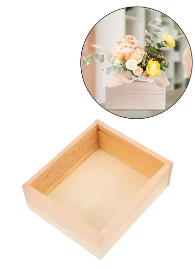 Multi-Purpose Wooden Organizer Box Desktop Storage Container (L20 x W20 x H8)cm