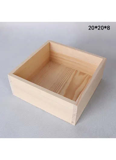 Multi-Purpose Wooden Organizer Box Desktop Storage Container (L20 x W20 x H8)cm