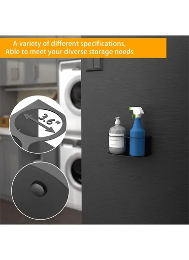 Dual Hole Wall Mount Spray Bottle Holder Paint Can Organizer Metal Storage Rack (L21.5 x W10.4 x H9)cm