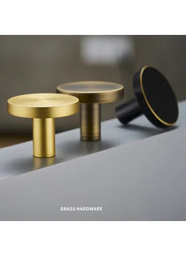 Large Round Coat Hook Brass Decorative Wall Mounted Hanger TA-00081 (D3.3 x H2)cm - Brushed Gold