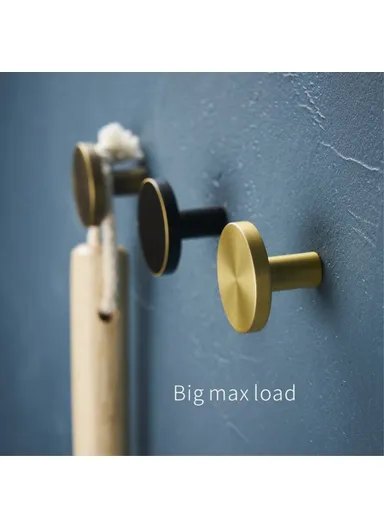 Large Round Coat Hook Brass Decorative Wall Mounted Hanger TA-00081 (D3.3 x H2)cm - Brushed Gold