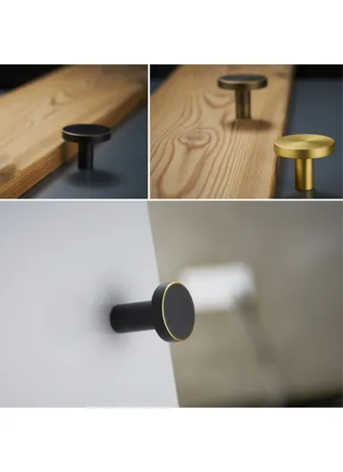 Large Round Coat Hook Brass Decorative Wall Mounted Hanger TA-00081 (D3.3 x H2)cm - Brushed Gold