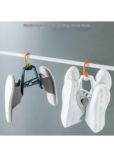 Folding Plastic Shoe Rack, Multi Tier Rotating Shoes Drying Rack Space Saving (D18 x H24)cm - Light Green