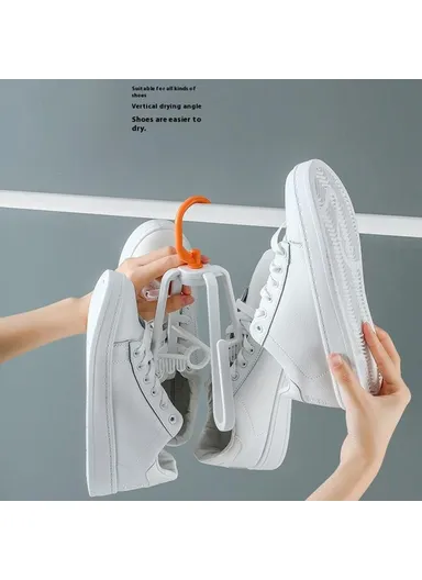 Folding Plastic Shoe Rack, Multi Tier Rotating Shoes Drying Rack Space Saving (D18 x H24)cm - Light Green