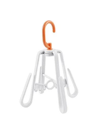 Folding Plastic Shoe Rack, Multi Tier Rotating Shoes Drying Rack Space Saving (D18 x H24)cm - White