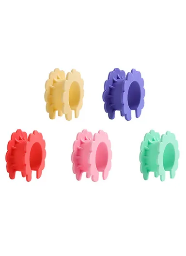 5-Pcs Clothes Hanger, Anti-Wind Clips Drying Rod Clamps Sunflower, Non-Slip Silicone Fasteners (D4.3 x W1.7)cm