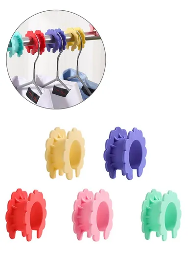 5-Pcs Clothes Hanger, Anti-Wind Clips Drying Rod Clamps Sunflower, Non-Slip Silicone Fasteners (D4.3 x W1.7)cm