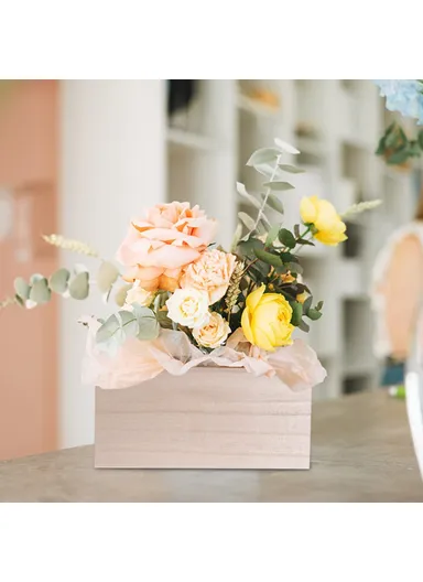 Multi-Purpose Wooden Organizer Box Desktop Storage Container (L25 x W25 x H8)cm