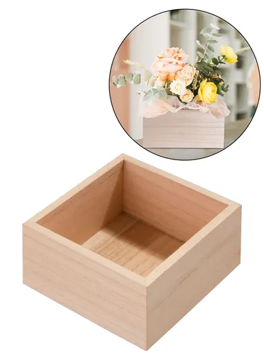 Multi-Purpose Wooden Organizer Box Desktop Storage Container (L15 x W15 x H8)cm