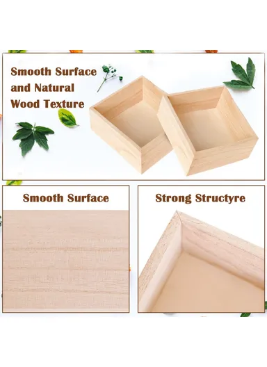 Multi-Purpose Wooden Organizer Box Desktop Storage Container (L15 x W15 x H8)cm