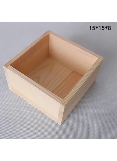 Multi-Purpose Wooden Organizer Box Desktop Storage Container (L15 x W15 x H8)cm