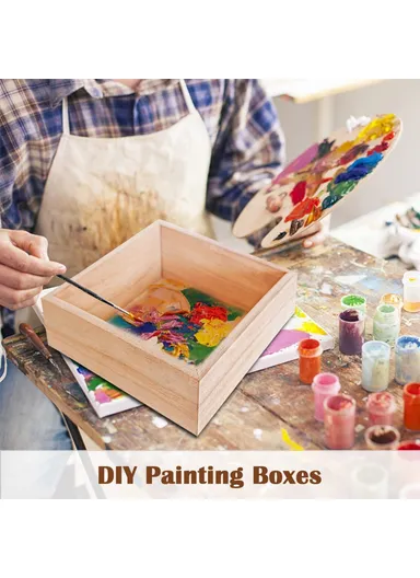 Multi-Purpose Wooden Organizer Box Desktop Storage Container (L10 x W10 x H6)cm
