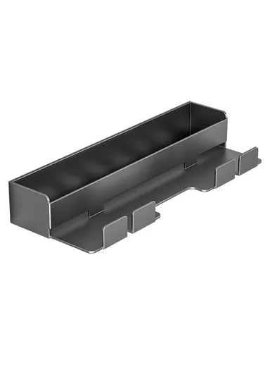 Stainless Steel Hair Styling Tool Organizer Wall Mounted Rack No Drill Storage Holder - Black