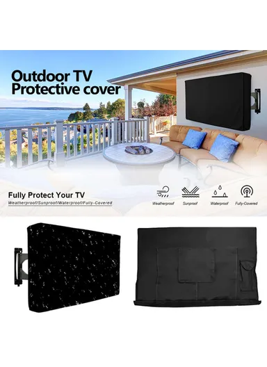 80 - 85 Inch TV Cover Outdoor Waterproof Oxford Cloth Wall Mounted Television Protective Sleeve (L190.5 x W11.43 x H114)cm