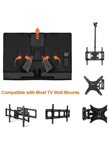 80 - 85 Inch TV Cover Outdoor Waterproof Oxford Cloth Wall Mounted Television Protective Sleeve (L190.5 x W11.43 x H114)cm
