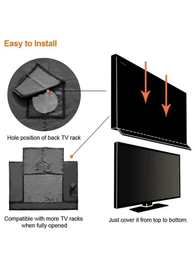 80 - 85 Inch TV Cover Outdoor Waterproof Oxford Cloth Wall Mounted Television Protective Sleeve (L190.5 x W11.43 x H114)cm