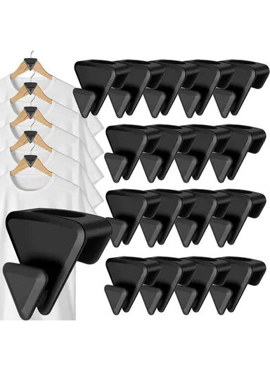 18-Pcs Clothes Hanger Connector Hooks, Wardrobe Save Space Organizer Hooks (L3 x W1.7 x H4.5)cm - Triangle Shape