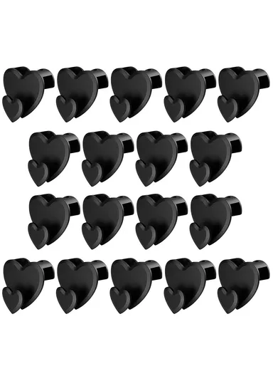 18-Pcs Clothes Hanger Connector Hooks, Wardrobe Save Space Organizer Hooks (L5 x W2.5 x H5)cm - Heart Shape