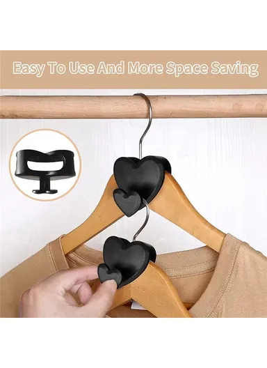 18-Pcs Clothes Hanger Connector Hooks, Wardrobe Save Space Organizer Hooks (L5 x W2.5 x H5)cm - Heart Shape
