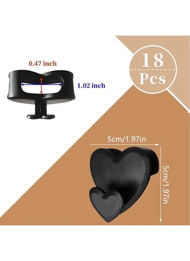 18-Pcs Clothes Hanger Connector Hooks, Wardrobe Save Space Organizer Hooks (L5 x W2.5 x H5)cm - Heart Shape