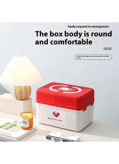 Multi Layer First Aid Kit Box Medical Storage Organizer Medicine Container - Orange